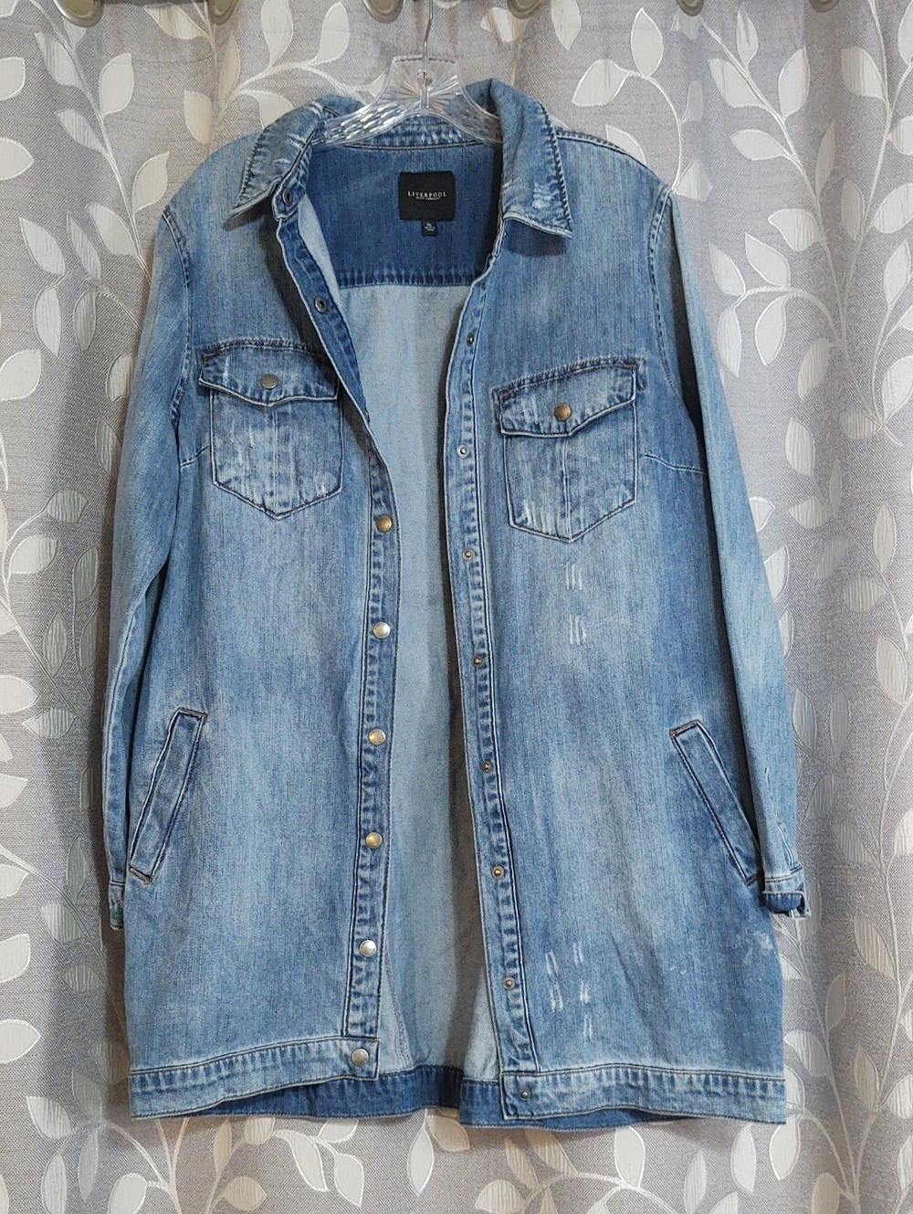 Liverpool Women's Light Blue Denim Snap Front Jacket size XL